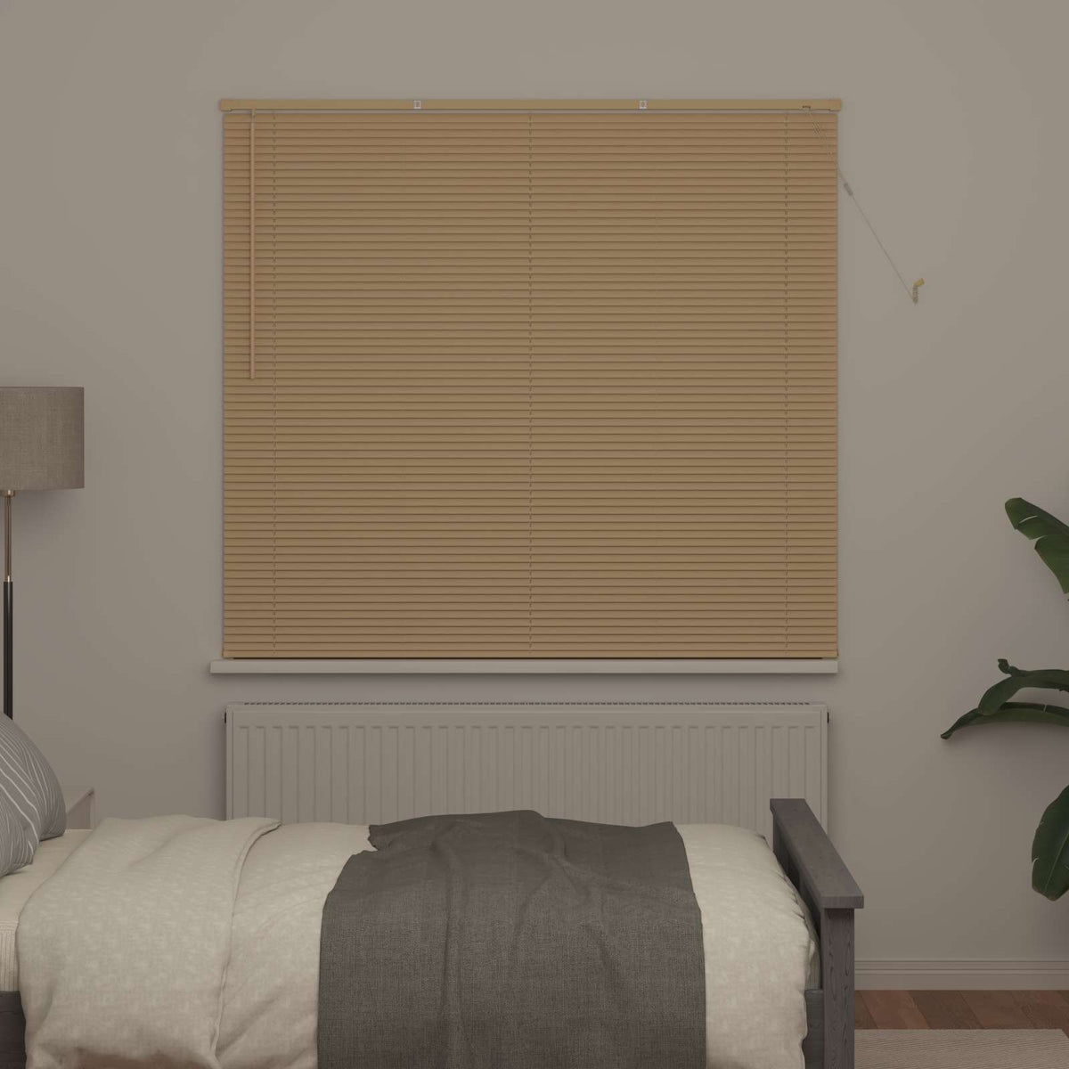 Vidaxl venetiaanse blind lichtbruin met patroon 150 x 150 cm pvc