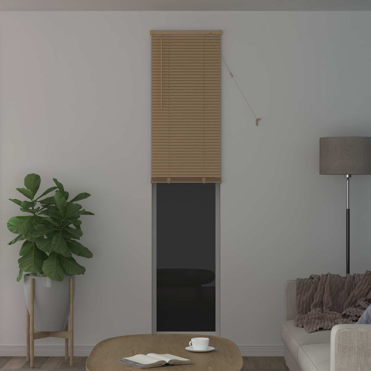Vidaxl venetiaanse blind lichtbruin met patroon 213 x 60 cm pvc