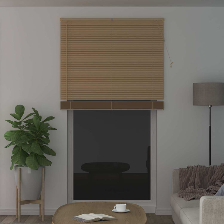 Vidaxl venetiaanse jaloezie lichtbruin met patroon 213 x 110 cm 25 mm