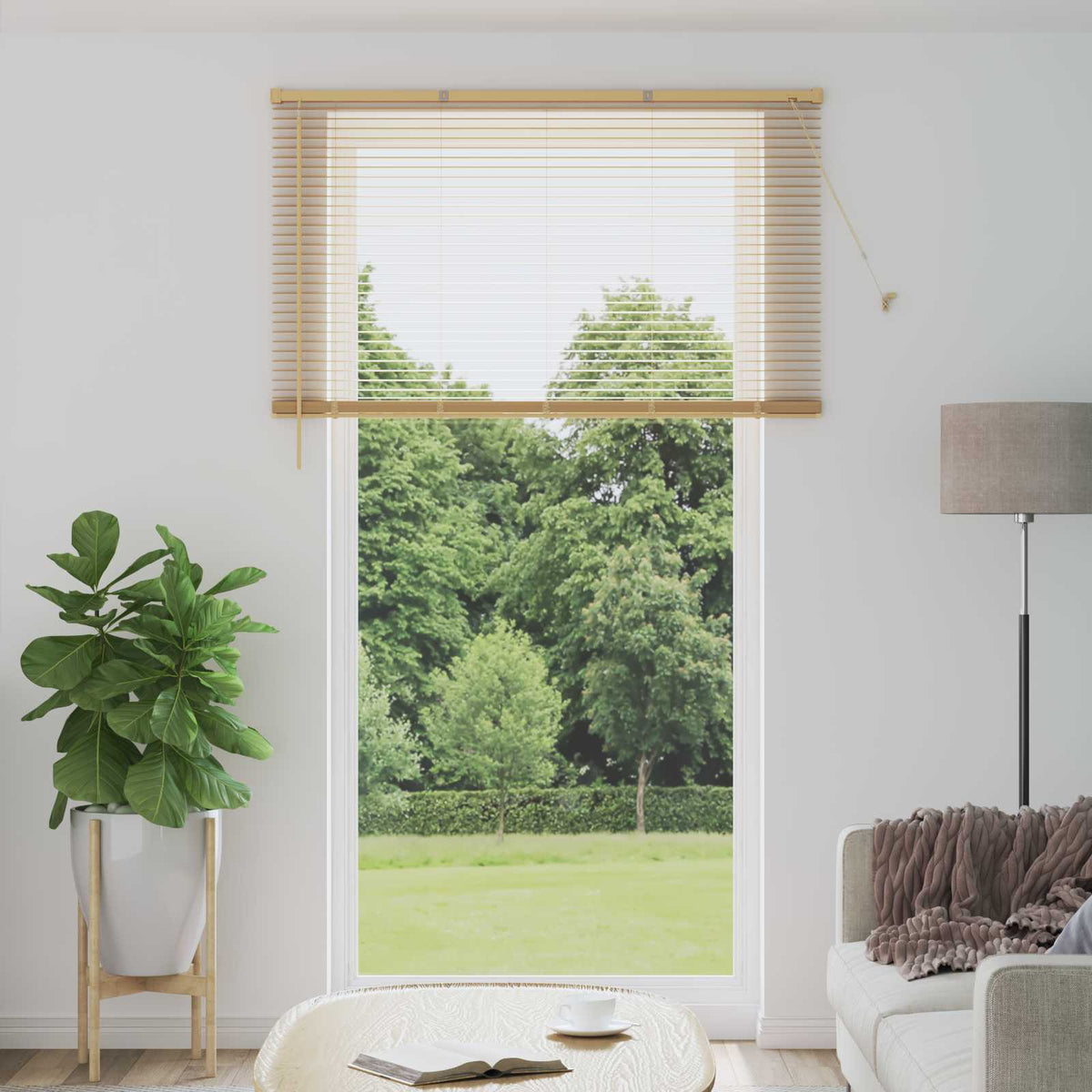 Vidaxl venetiaanse blind lichtbruin met patroon 213 x 150 cm pvc