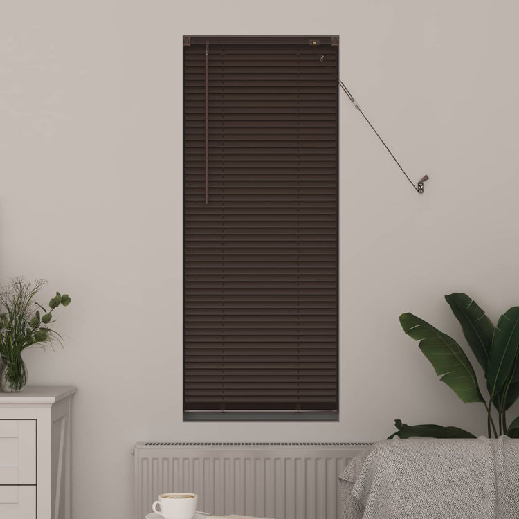 Vidaxl venetiaanse jaloezie donkerbruin met patroon 150 x 40 cm 25 mm