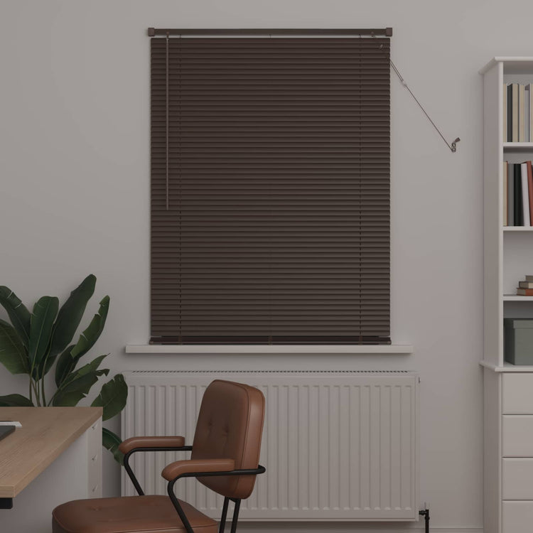 Vidaxl venetiaanse jaloezie donkerbruin met patroon 150 x 70 cm 25 mm