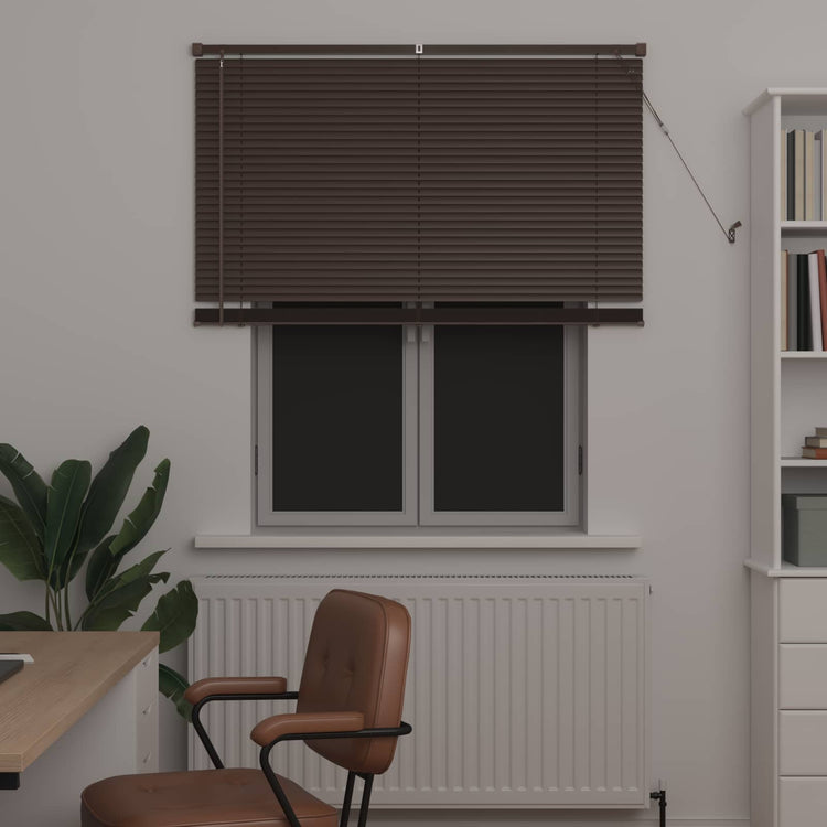 Vidaxl venetiaanse blind donkerbruin met patroon 150 x 110 cm pvc