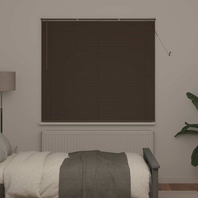 Vidaxl venetiaanse jaloezie donkerbruin 160 x 150 cm 25 mm pvc