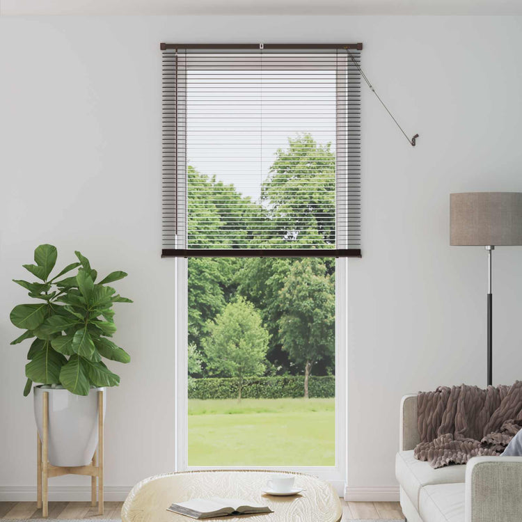 Vidaxl venetiaanse jaloezie donkerbruin met patroon 213 x 80 cm 25 mm