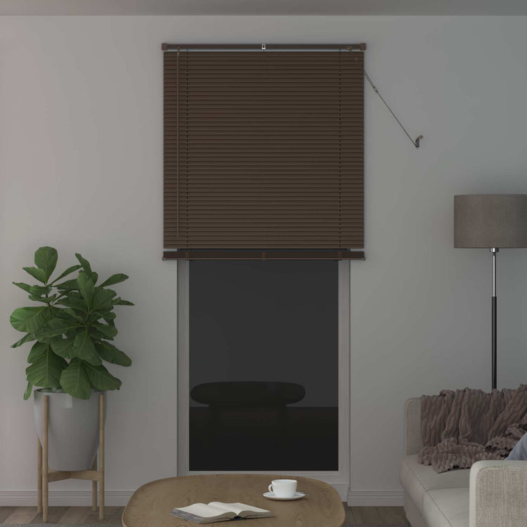 Vidaxl venetiaanse jaloezie donkerbruin met patroon 213 x 80 cm 25 mm