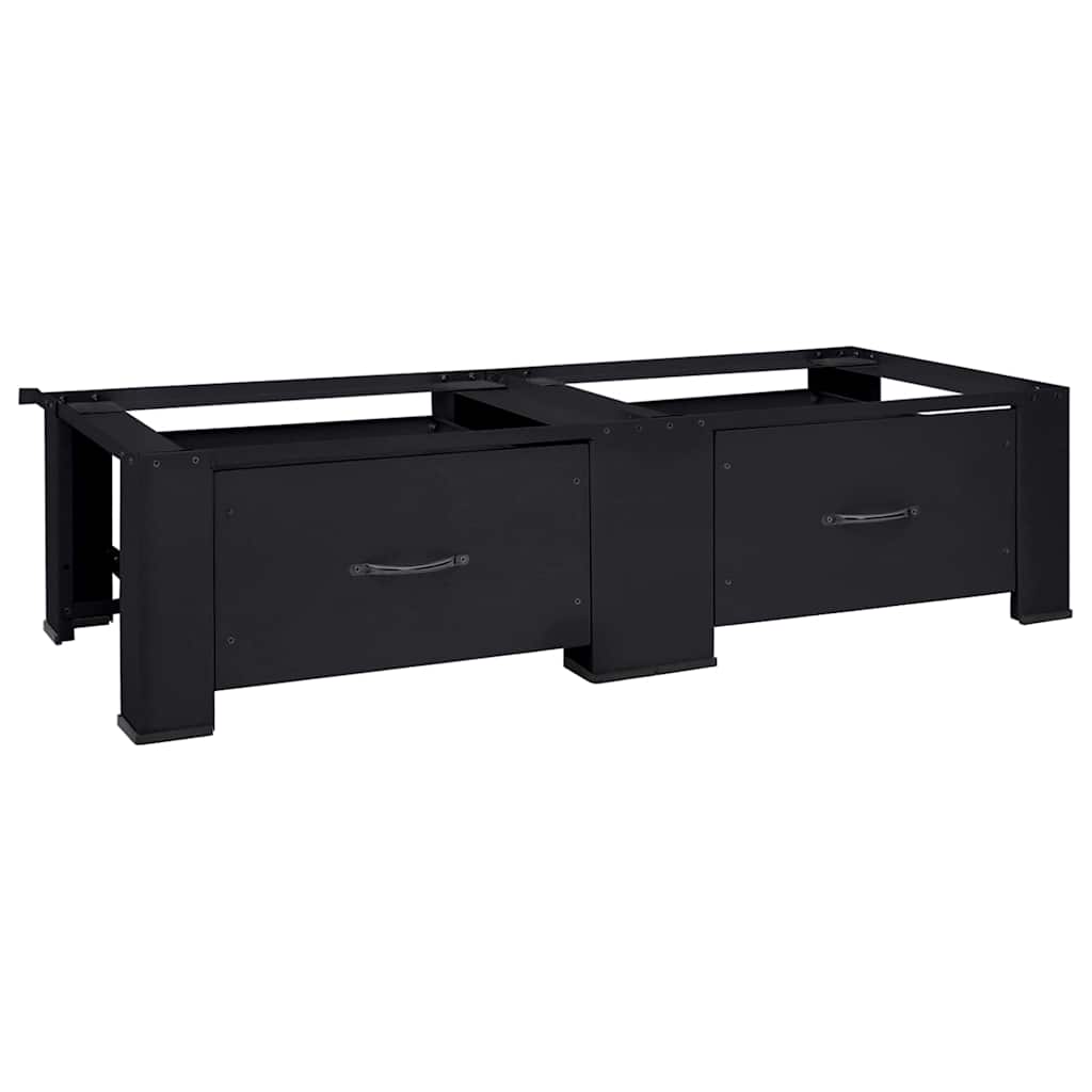 Vidaxl wasmachineverhoger 2 st zwart 127 x 54,5 x 32,5 cm staal