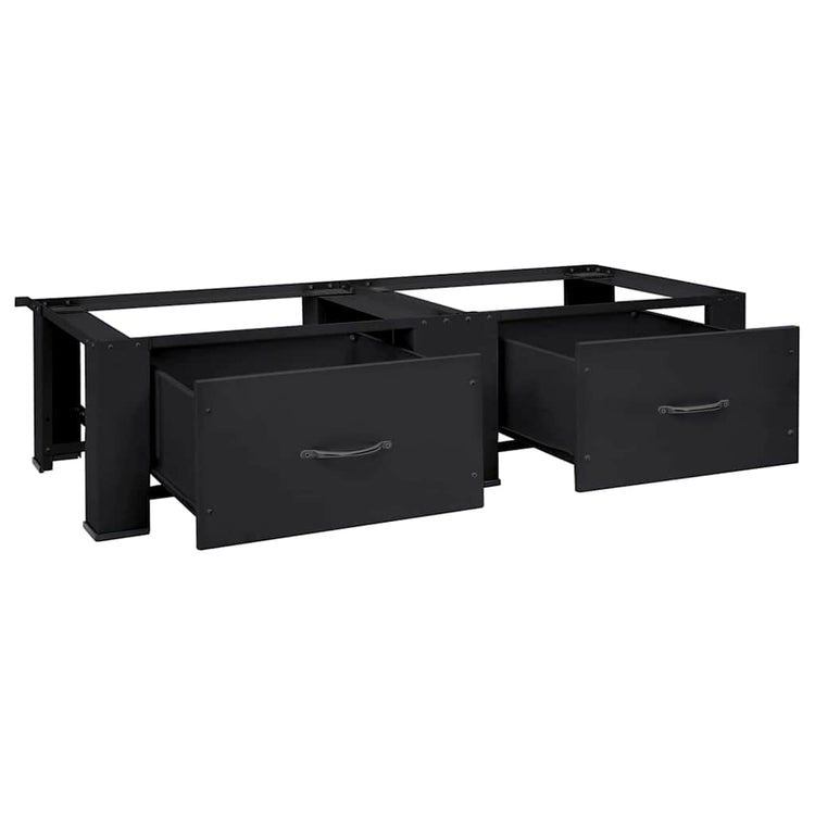 Vidaxl wasmachineverhoger 2 st zwart 127 x 54,5 x 32,5 cm staal