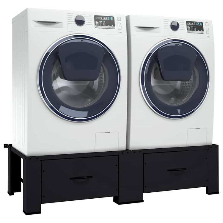 Vidaxl wasmachineverhoger 2 st zwart 127 x 54,5 x 32,5 cm staal