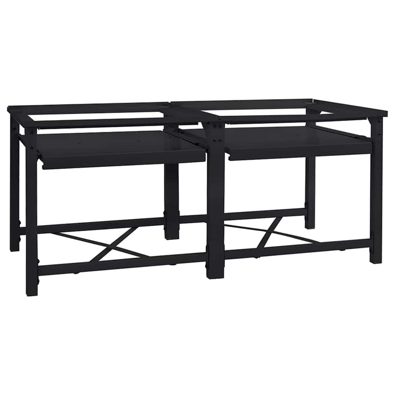 Vidaxl wasmachine pedestal 2 pcs zwart 120 x 56 x 52 cm staal
