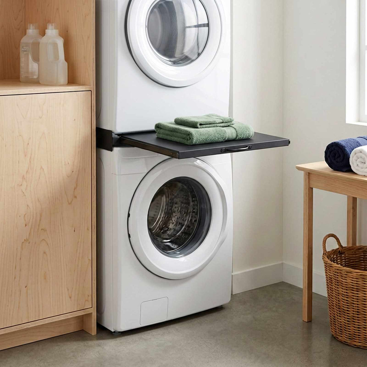 Vidaxl wasmachine tussenplank zwart 60 x 60 x 8 cm staal