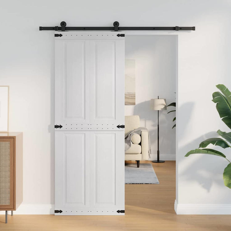 Vidaxl schuifdeur corona 80 x 210 cm massief grenenhout wit