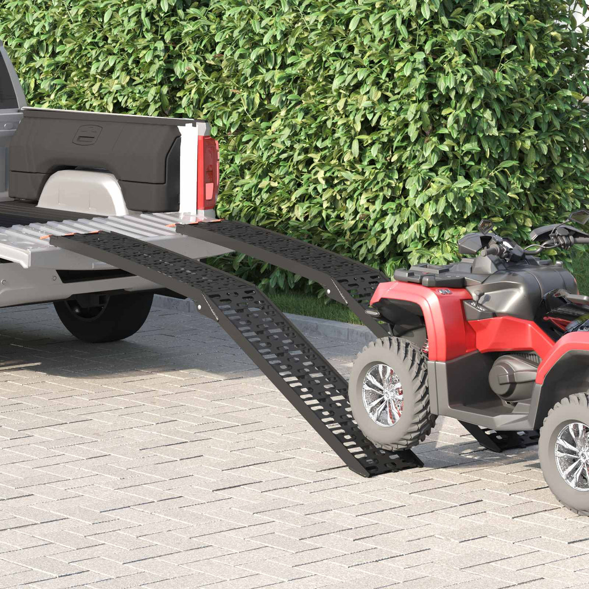 Vidaxl opvouwbare motoroprijplaat 340 kg per oprijplaat 2 st zwart