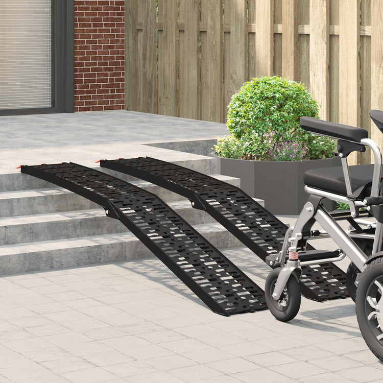 Vidaxl opvouwbare motoroprijplaat 340 kg per oprijplaat 2 st zwart