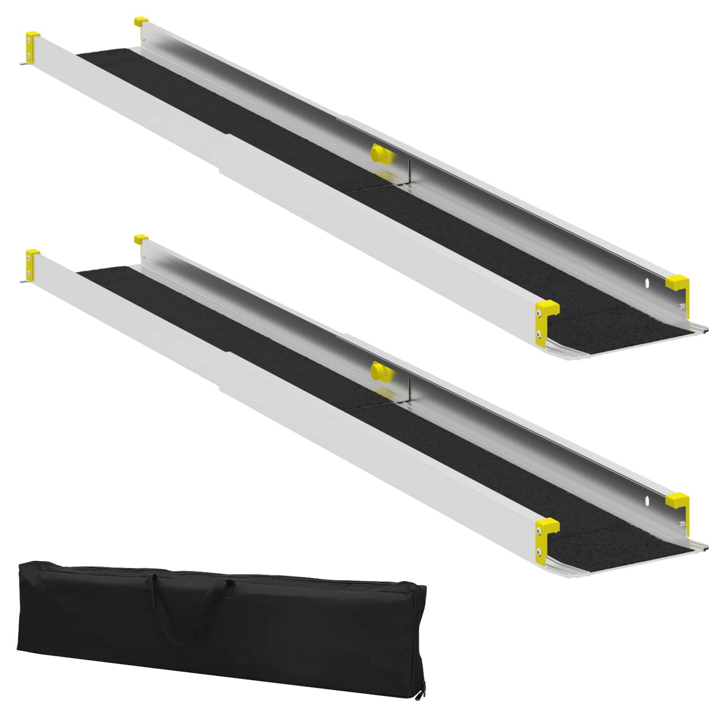 Vidaxl oprit voor rolstoelen 270 kg 2 pcs zwart 152 x 19 x 5,5 cm