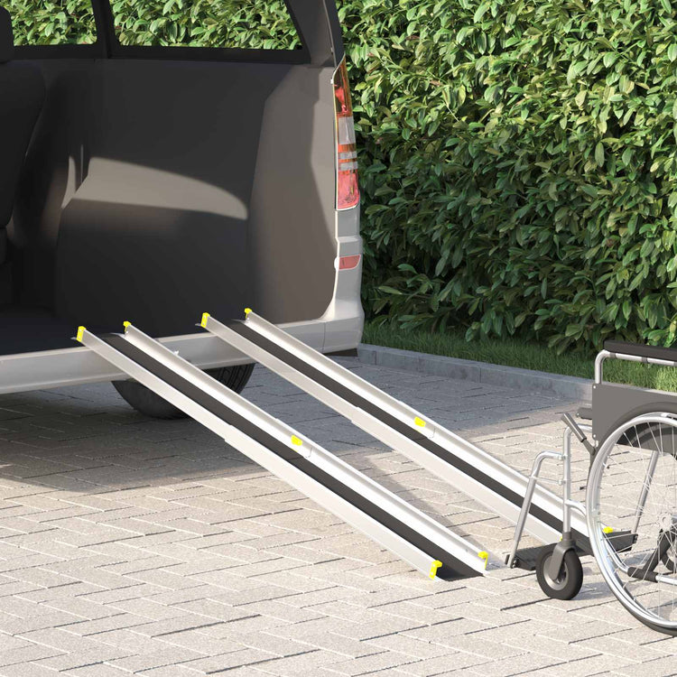 Vidaxl oprit voor rolstoelen 270 kg 2 pcs zwart 183 x 19 x 5,6 cm