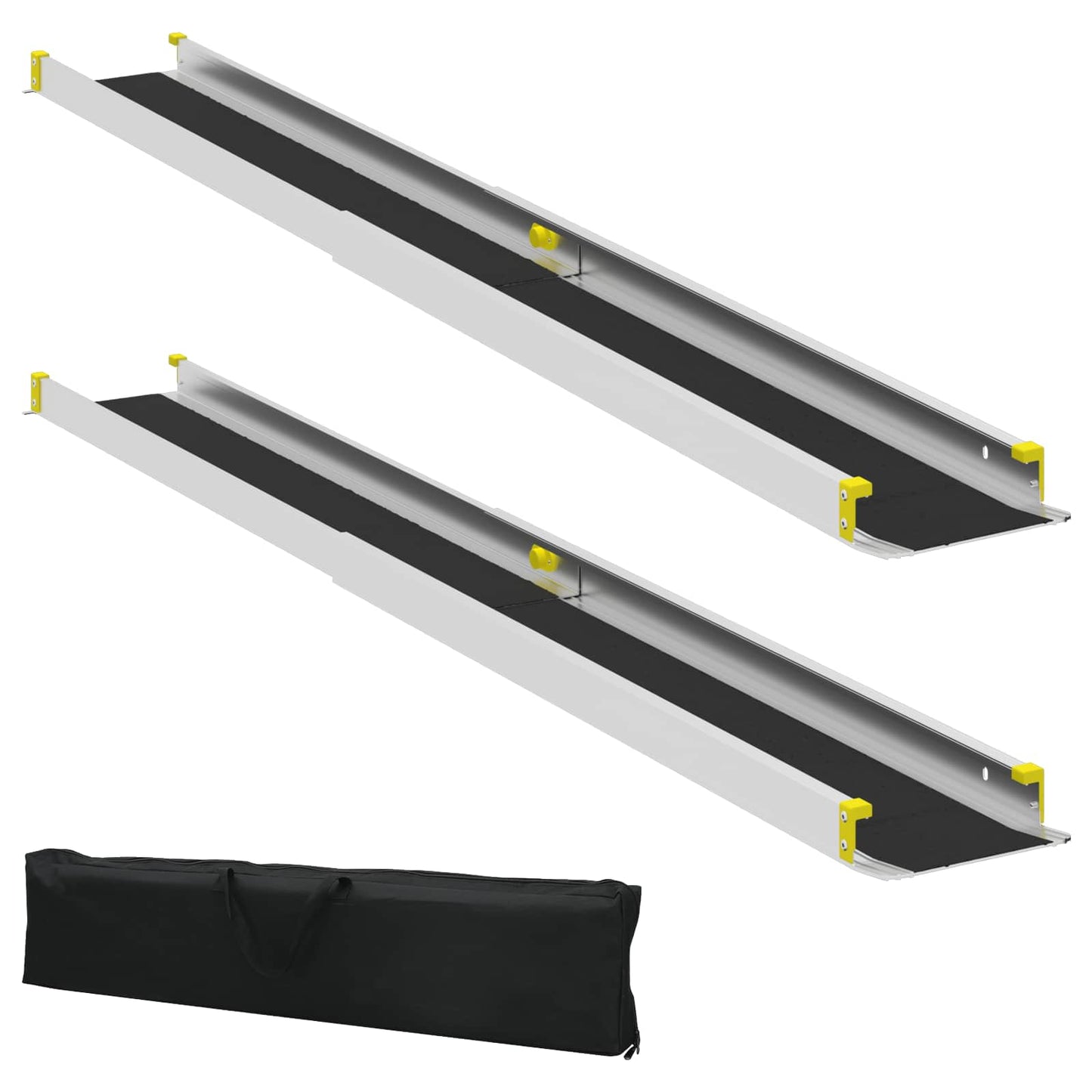 Vidaxl oprit voor rolstoelen 270 kg 2 pcs zwart 183 x 19 x 5,6 cm