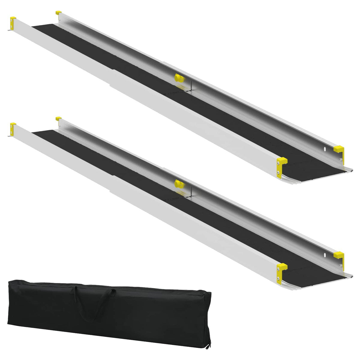 Vidaxl oprit voor rolstoelen 270 kg 2 pcs zwart 183 x 19 x 5,6 cm