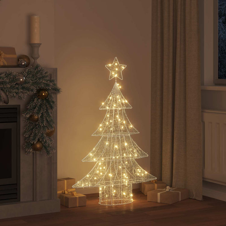 Vidaxl kerstboom 100 led's warmwit 120 cm acryl