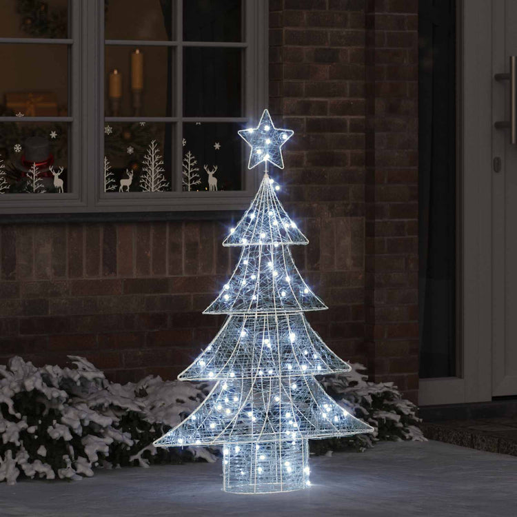 Vidaxl kerstboom met 100 led koudwit 120 cm acryl