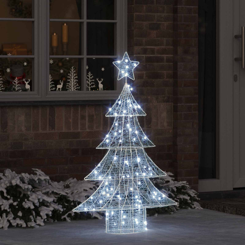 Vidaxl kerstboom met 100 led koudwit 120 cm acryl