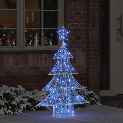 Vidaxl kerstboom met 100 led blauw 120 cm acryl