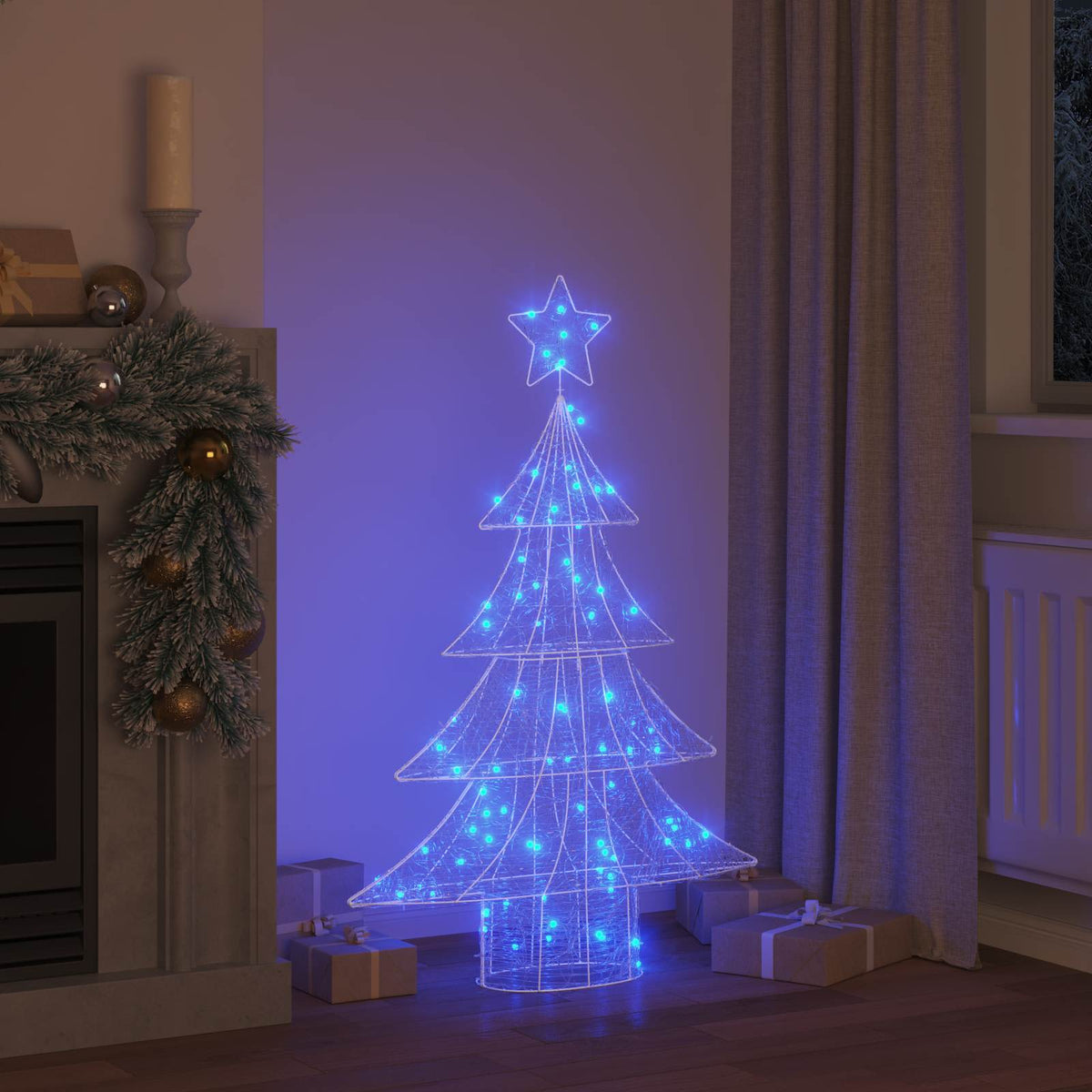 Vidaxl kerstboom met 100 led blauw 120 cm acryl