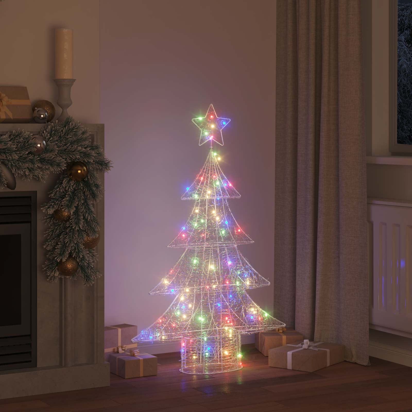 Vidaxl kerstboom met 100 led multikleur 120 cm acryl
