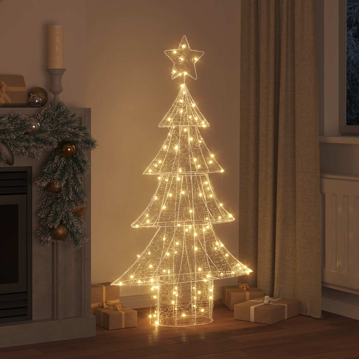 Vidaxl kerstboom met 160 led warmwit 150 cm acryl