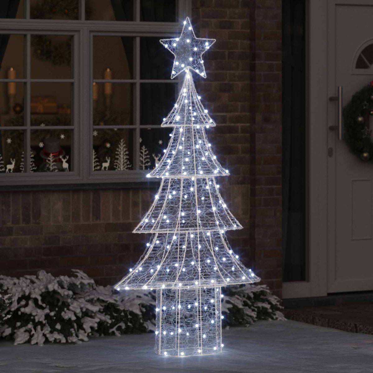Vidaxl kerstboom met 240 led koudwit 180 cm acryl