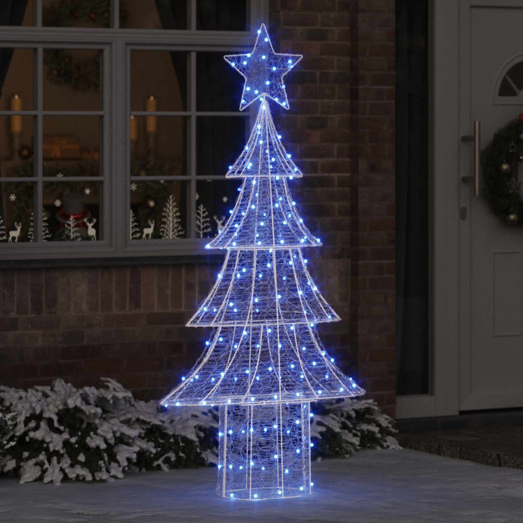 Vidaxl kerstboom 240 led's blauw 180 cm acryl