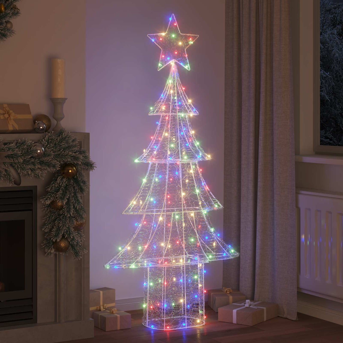 Vidaxl kerstboom met 240 led multikleur 180 cm acryl