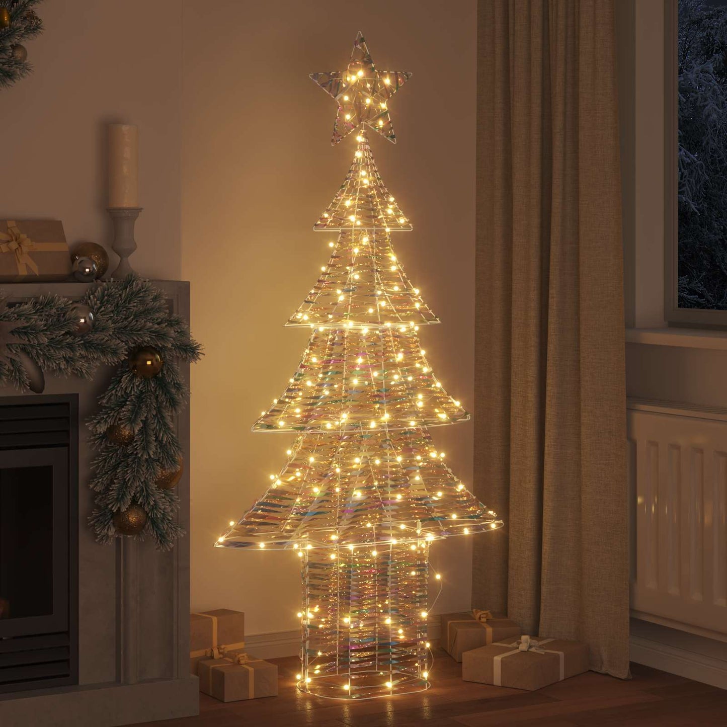 Vidaxl kerstboom met 240 led warmwit 181 cm pet
