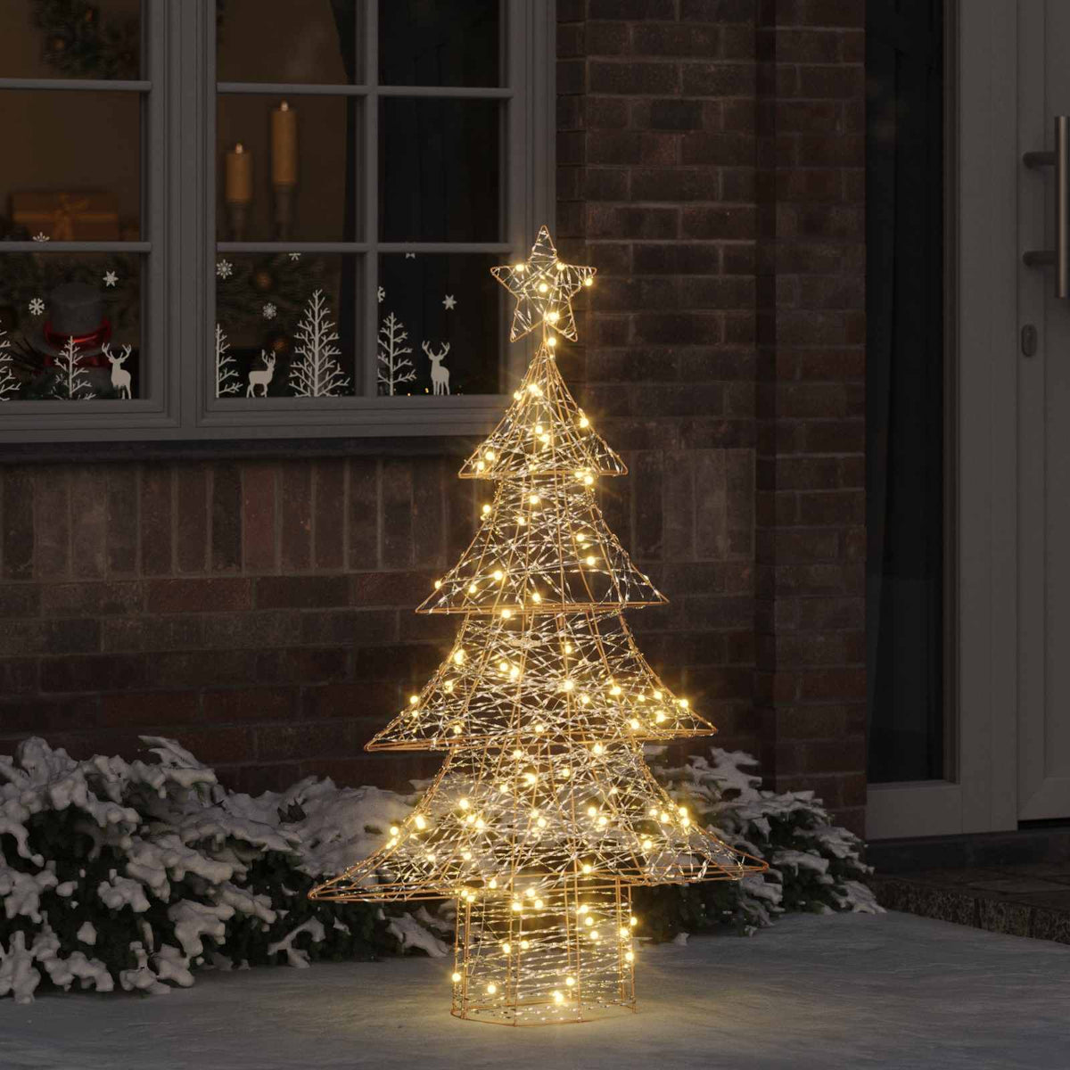 Vidaxl kerstboom 120 led's warmwit 120,5 cm pet