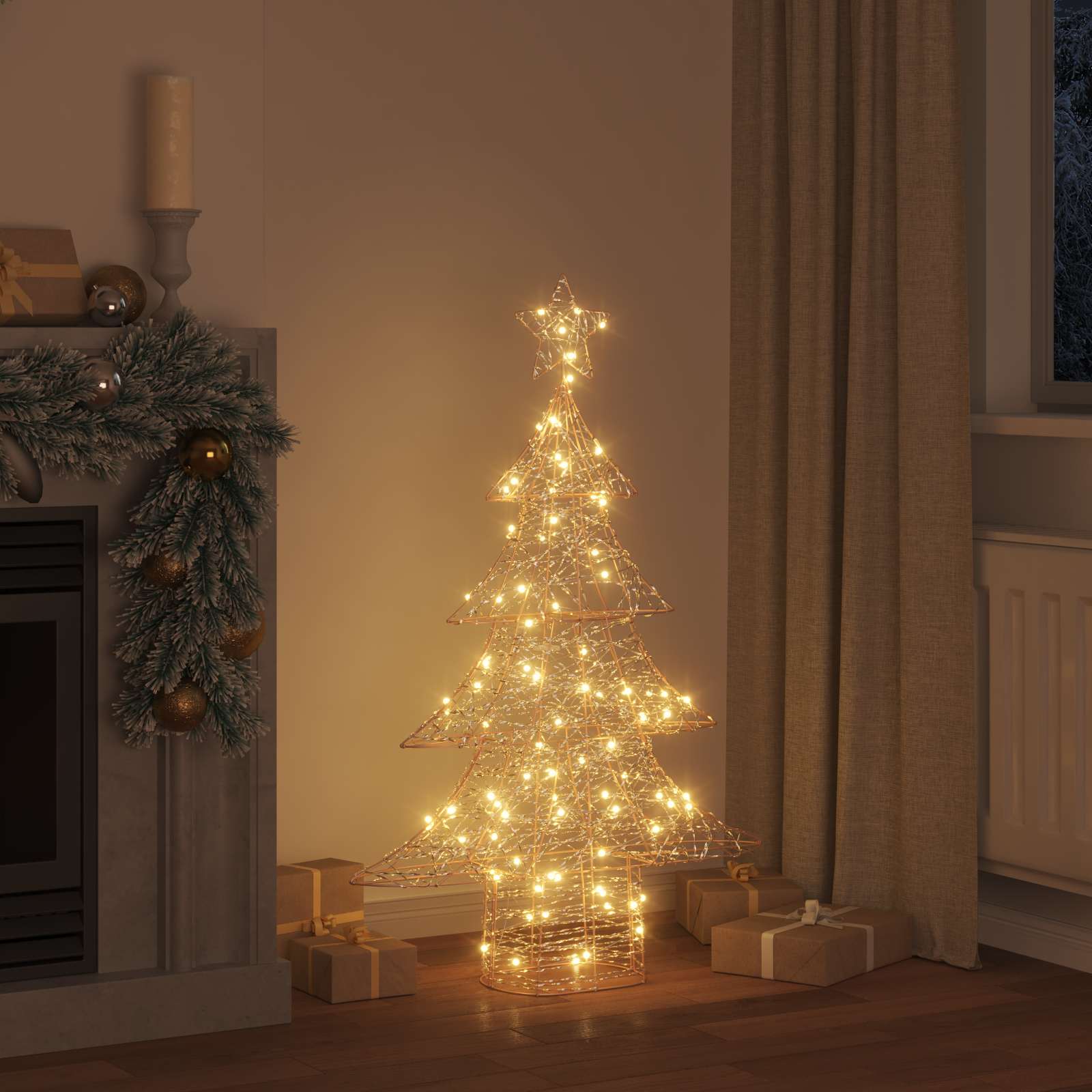 Vidaxl kerstboom met 120 led warmwit 120,5 cm pet