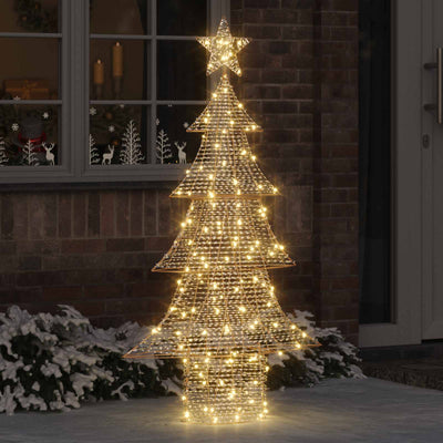 Vidaxl kerstboom 160 led's warmwit 151 cm pet