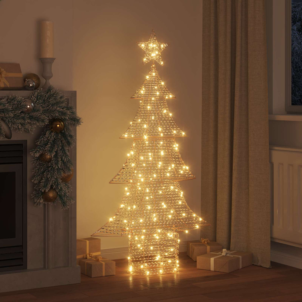 Vidaxl kerstboom met 160 led warmwit 151 cm pet