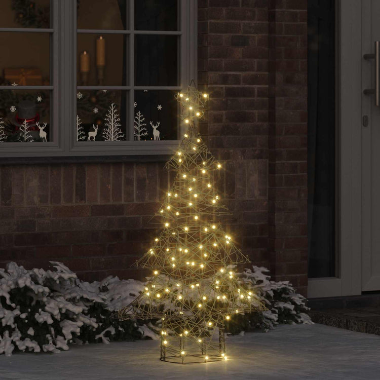 Vidaxl kerstboom met 120 led warmwit 150 cm rattan
