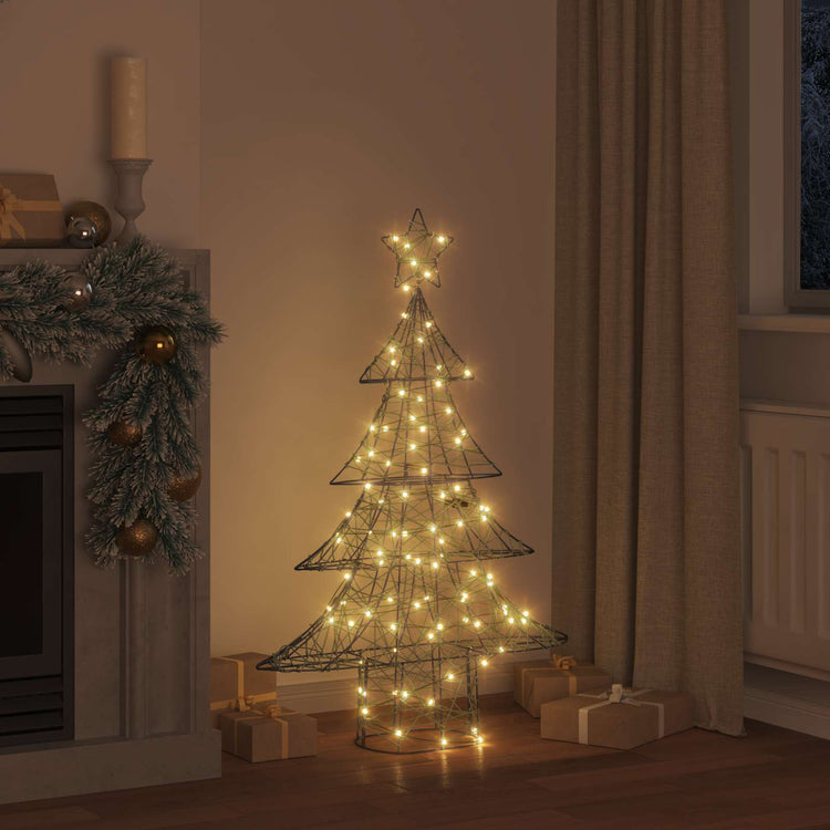 Vidaxl kerstboom met 120 led warmwit 150 cm rattan