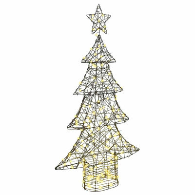 Vidaxl kerstboom 160 led's warmwit 150 cm rattan