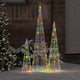 Vidaxl kerstboom 3 st 90 led's multikleur 20 x 20 x 80 cm acryl