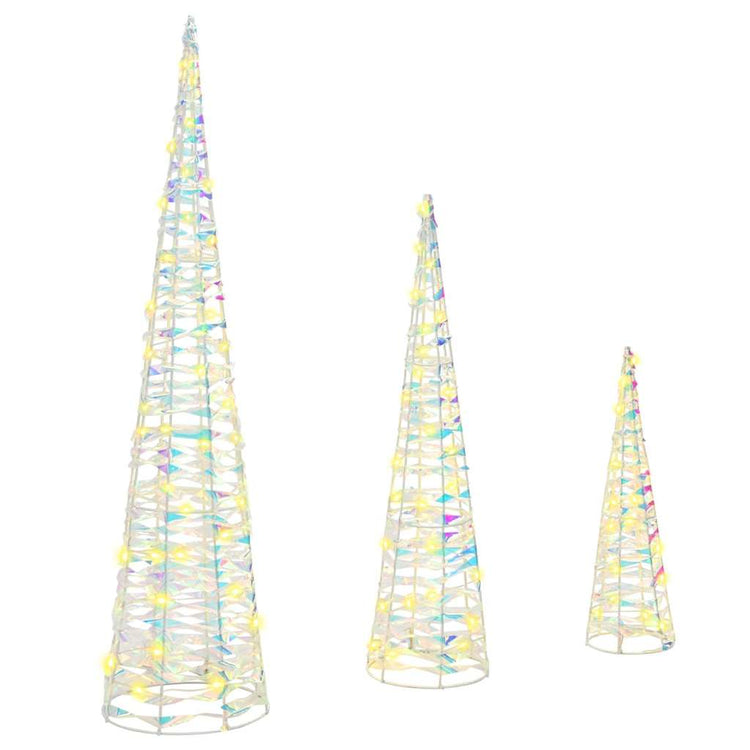 Vidaxl kerstboom 3 st 90 led's warmwit 20 x 20 x 80 cm pet