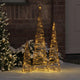 Vidaxl kerstboom 3 st 90 led's warmwit 20 x 20 x 80 cm rattan