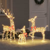 Vidaxl rendier familie met 300 led 3 pcs warmwit 67 x 26 x 127 cm pet