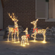 Vidaxl rendier familie met 300 led 3 pcs warmwit 67 x 26 x 127 cm pet - afbeelding 3