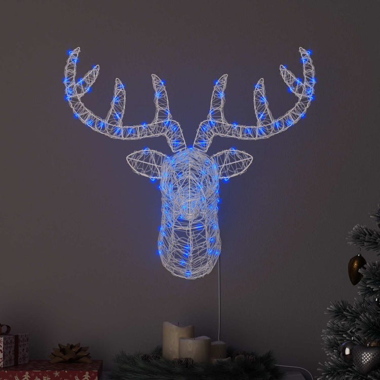 Vidaxl hertenkop 140 led's blauw 68 x 36,5 x 62,5 cm acryl
