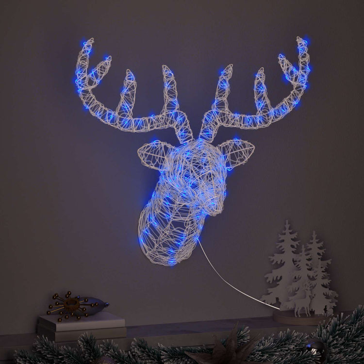 Vidaxl hertenkop 140 led's blauw 68 x 36,5 x 62,5 cm acryl