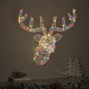 Vidaxl hertenkop 140 led's kleurrijk 68 x 36,5 x 62,5 cm acryl - afbeelding 3
