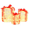 Vidaxl decoratie voor geschenkdoos 3 pcs warmwit 20 x 20 x 21 cm acryl
