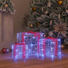 Vidaxl cadeau doos met 60 led 3 pcs blauw 20 x 20 x 20 cm acryl